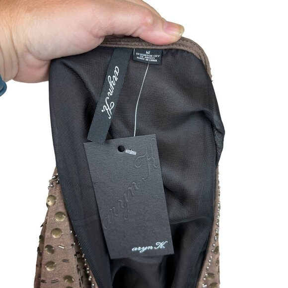 Aryn K. blouse, size Medium. beaded, geometric, casual, NWT, office, vacation - Picture 8 of 14